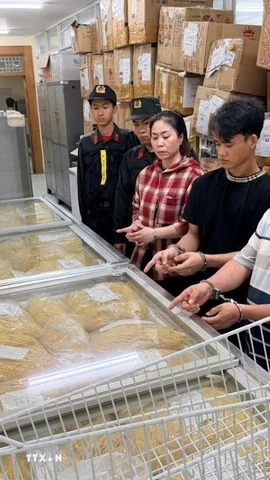 Mỳ thành phẩm chuẩn bị tung ra thị trường. (Ảnh: TTXVN phát)