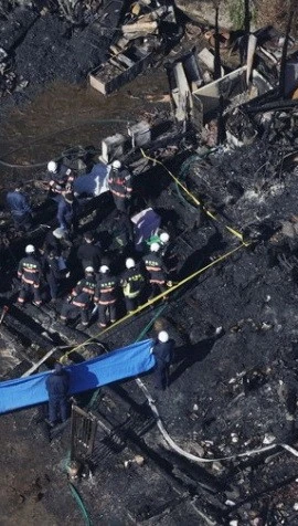 Hiện trường một vụ cháy ở Mutsuzawa, tỉnh Chiba. (Nguồn: Kyodo)