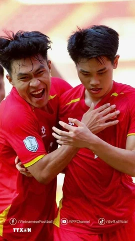 U23 Việt Nam hướng đến kỳ tích lần thứ 3 liên tiếp vô địch U23 Đông Nam Á. (Ảnh: VFF/TTXVN phát)