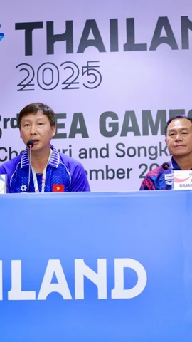 Quang cảnh họp báo trước trận chung kết giữa U22 Việt Nam và U22 Thái Lan. (Nguồn: VFF)