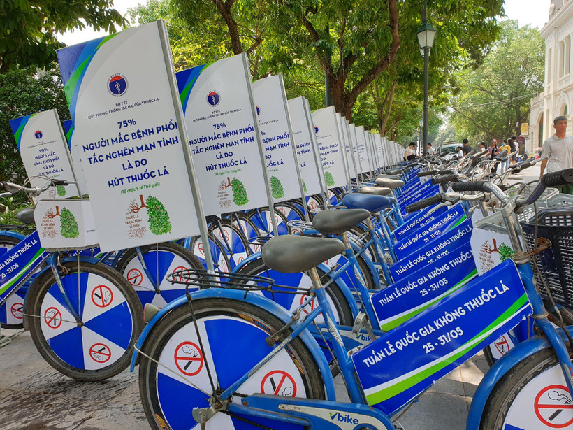 Nhiều hoạt động trong tuần lễ hưởng ứng không khói thuốc lá. (Ảnh: PV/Vietnam+)