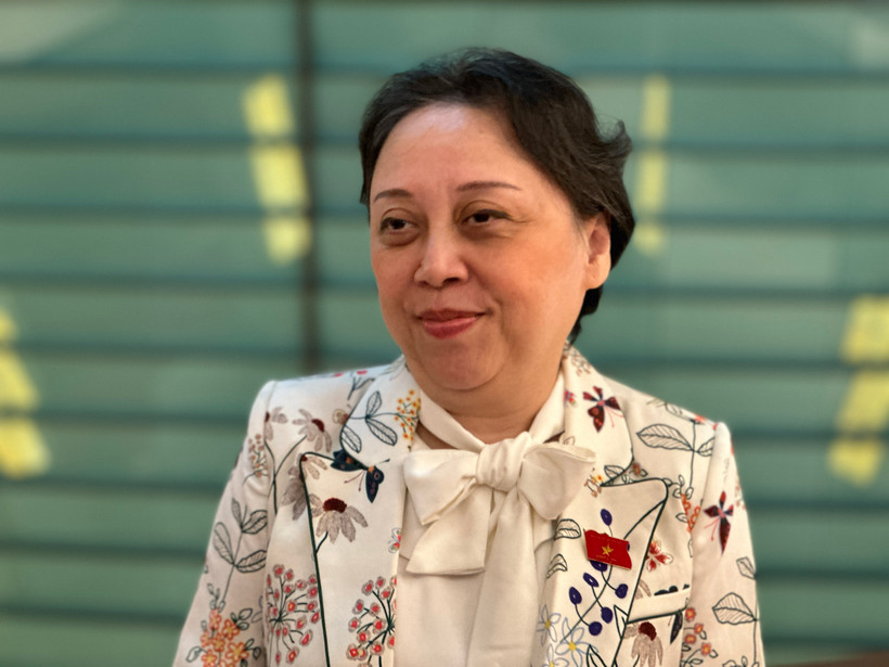 Đại biểu Phạm Khánh Phong Lan - đoàn đại biểu Thành phố Hồ Chí Minh, Chủ tịch Hội Dược học biểu Thành phố Hồ Chí Minh. (Ảnh: T.G/Vietnam+)