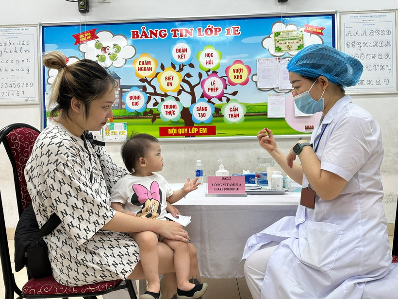 Trong chiến dịch đợt 1, dự kiến có hơn 6 triệu trẻ trên toàn quốc được uống bổ sung Vitamin A. (Ảnh: T.G/Vietnam+)