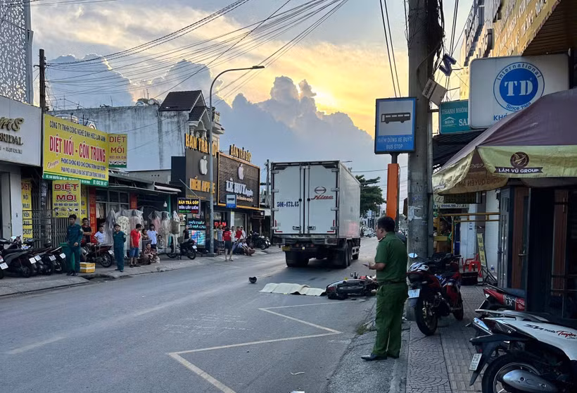 Hiện trường vụ tai nạn gây chết người tại phường Tân Thới Hiệp. (Ảnh: CA Thành phố Hồ Chí Minh cung cấp)