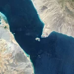 Ảnh vệ tinh về Eo biển Bab al-Mandeb. (Nguồn: Getty Images)