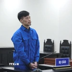 Bị cáo Âu Hải Hưng tại phiên tòa. (Ảnh: Kim Anh/TTXVN)