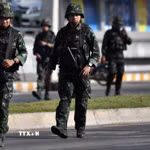 Cảnh sát Thái Lan tăng cường bảo đảm an ninh tại 21 tỉnh biên giới. (Ảnh: AFP/TTXVN)