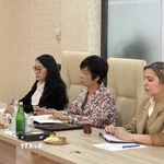 Tổng giám đốc TTXVN Vũ Việt Trang phát biểu tại cuộc hội đàm với Chủ tịch Azertac Vugar Alyev. (Ảnh: TTXVN)
