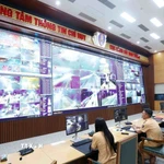 Trung tâm thông tin chỉ huy của Cục Cảnh sát Giao thông (Bộ Công an). (Ảnh: Phạm Kiên/TTXVN)