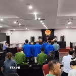Đám cháy bùng phát mạnh do trong nhà xưởng có nhiều vật dụng dễ bắt lửa. (Ảnh Mạnh Khánh/TTXVN)