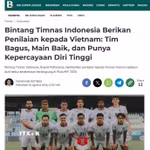 Báo Bola.com khẳng định Việt Nam là đối thủ mạnh nhưng đội bóng Indonesia tin vào lối chơi và khả năng của mình. (Ảnh: TTXVN phát)