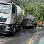 Tai nạn liên hoàn trên đèo Bảo Lộc, hai người thoát chết trong gang tấc