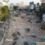 Dự án xây dựng đường Vành đai 1 đoạn Hoàng Cầu-Voi Phục đi qua địa bàn ba phường Ô Chợ Dừa, Láng và Giảng Võ. (Ảnh: Quốc Khánh/TTXVN)