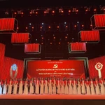 Chương trình tổng duyệt Lễ tuyên dương bí thư chi bộ xuất sắc và trao giải Búa liềm Vàng lần thứ X. (Nguồn: Tạp chí Cộng sản)