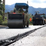 Dự án nâng cấp, sửa chữa Quốc lộ 32 qua đoạn Lai Châu có tổng giá trị xây lắp gần 49,6 tỷ đồng. (Ảnh: Nguyễn Oanh/TTXVN)