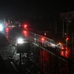 Đường phố ở Zaporizhzhia, Ukraine, chìm trong bóng tối do mất điện. (Nguồn: Reuters)