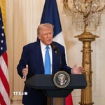 Tổng thống Mỹ Donald Trump trong một bài phát biểu tại Nhà Trắng. (Ảnh: THX/TTXVN)