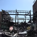 Tòa nhà bị phá hủy sau vụ không kích của Mỹ và Israel xuống Trường đại học Shahid Beheshti ở Tehran, Iran ngày 4/4. (Ảnh: THX/TTXVN)