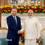 Tổng Bí thư, Chủ tịch nước Tô Lâm và Thủ tướng Ấn Độ Narendra Modi. (Ảnh: Thống Nhất/TTXVN)