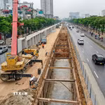 Công trường Dự án nâng cấp, cải tạo kênh Thụy Phương. (Ảnh: Trung Nguyên/TTXVN)