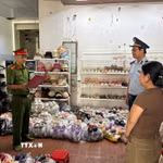 Phòng Cảnh sát kinh tế, Công an tỉnh Quảng Trị đã ra quyết định khởi tố vụ án hình sự, khởi tố bị can đối với hai đối tượng về tội “Xâm phạm quyền sở hữu công nghiệp.” (Ảnh: TTXVN phát)