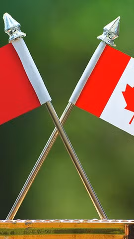 Quốc kỳ Việt Nam và Quốc kỳ Canada.
