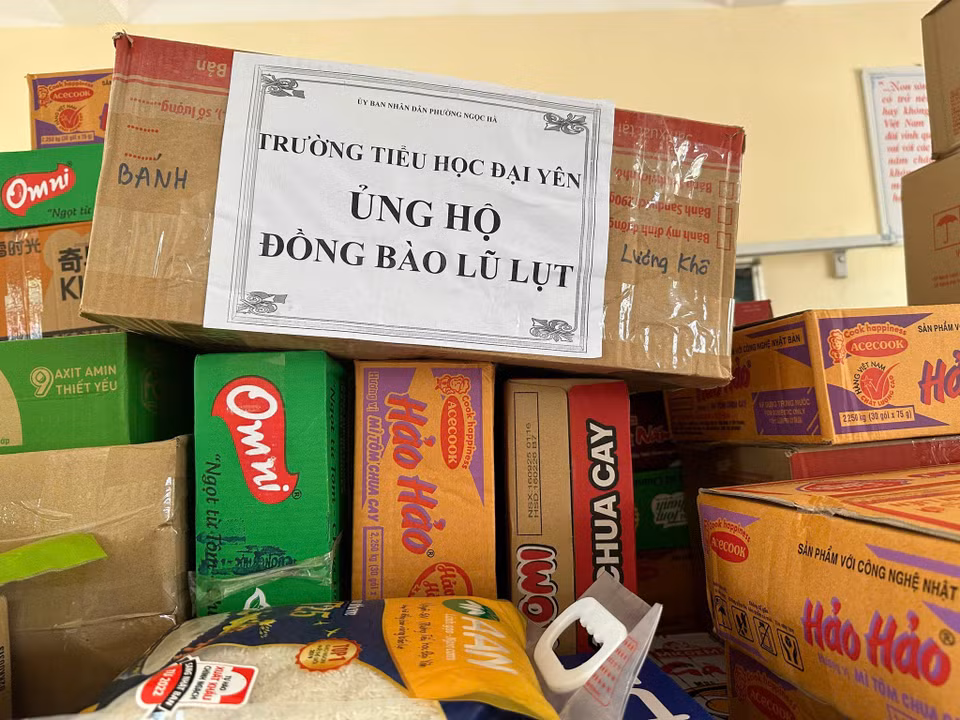 Trường Tiểu học Đại Yên cũng phát động quyên góp ủng hộ đồng bào vùng lũ. (Ảnh: NTCC)