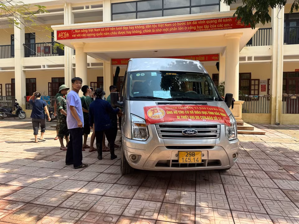 Điểm đến là Trường Tiểu học Đông Sơn, xã Bố Hạ, tỉnh Bắc Ninh. (Ảnh: NTCC)