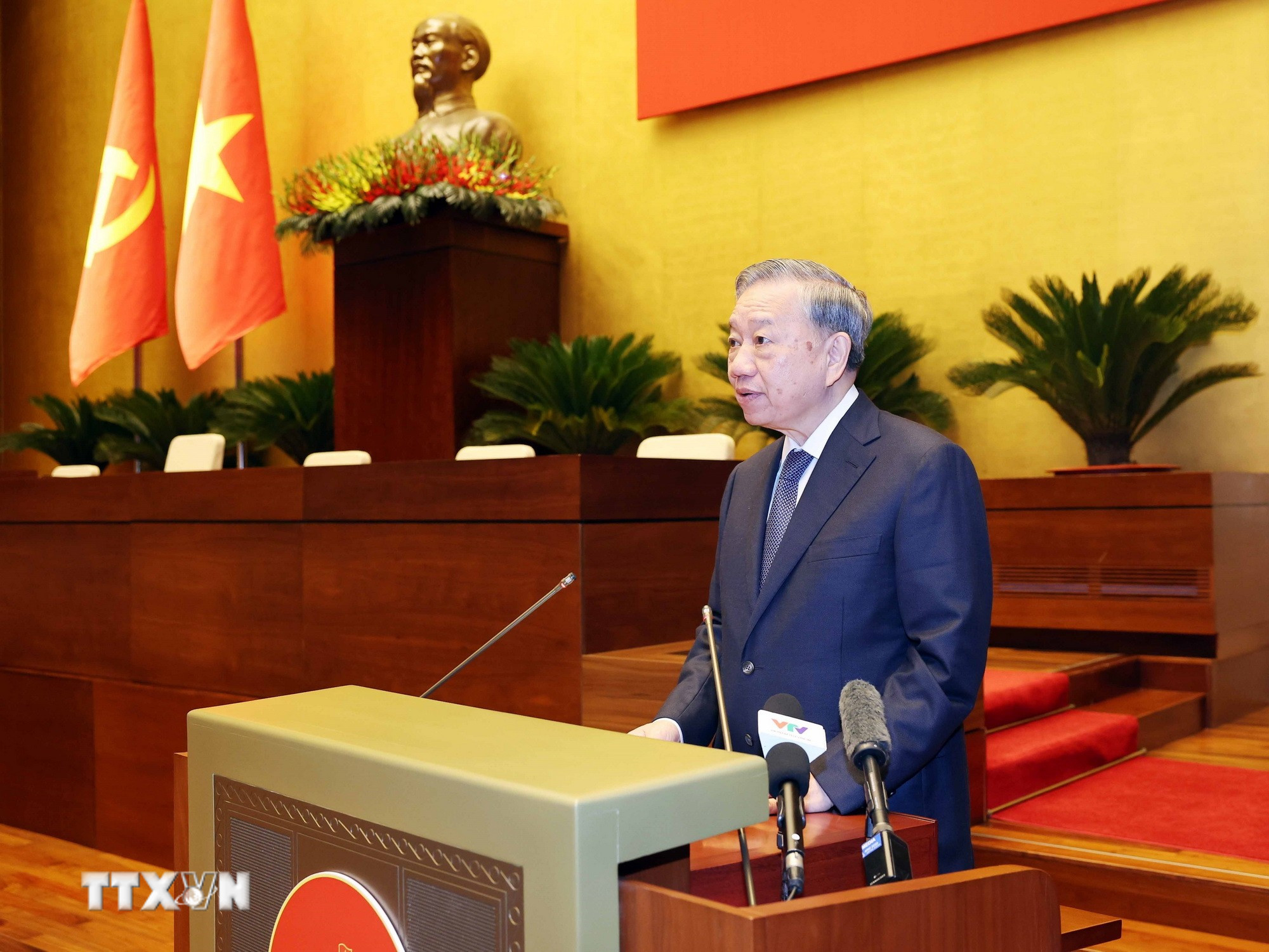 Tổng Bí thư Tô Lâm phát biểu chỉ đạo Hội nghị. (Ảnh: Thống Nhất/TTXVN)