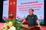 Thượng tướng Hoàng Xuân Chiến, Ủy viên Trung ương Đảng, Ủy viên Thường vụ Quân ủy Trung ương, Thứ trưởng Bộ Quốc phòng phát biểu. (Ảnh: TTXVN phát)