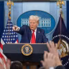 Tổng thống Mỹ Donald Trump phát biểu họp báo tại Nhà Trắng, Washington, D.C. (Nguồn: THX/TTXVN)