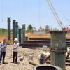 Công trình cầu Biển Hồ ở Gia Lai đặt mục tiêu hoàn thành vào giữa năm 2025. (Ảnh: Hoài Nam/TTXVN)