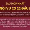 Sau hợp nhất giữa hai Bộ, Bộ Nội vụ có 22 đầu mối