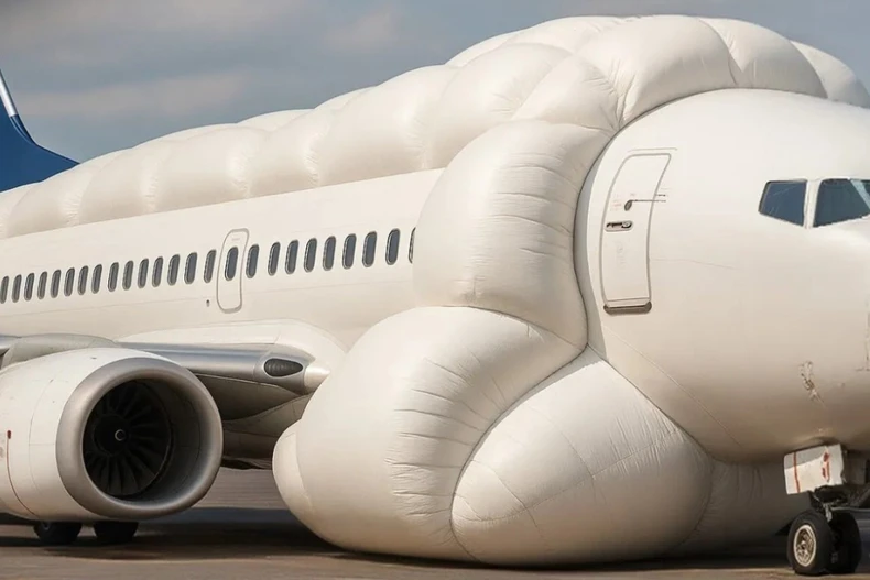 Hai kỹ sư Dubai gây chú ý với ý tưởng trang bị túi khí để cứu máy bay gặp nạn. (Nguồn: Metro)