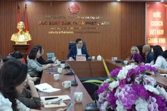 Bà Claudia Kaiser, Phó Chủ tịch Hội Sách Frankfurt đã có buổi làm việc với Cục Xuất bản, In và Phát hành (Bộ Văn hóa, Thể thao và Du lịch). (Ảnh: Thúy Hạnh/Vietnam+)