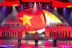 Nhóm DTAP sẽ thể hiện ca khúc hit "Nhà tôi có treo một lá cờ." (Ảnh: PV/Vietnam+)