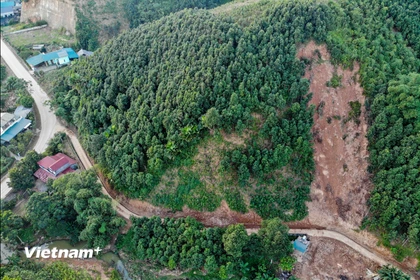 Sạt trượt nhỏ đến trung bình chủ yếu do mưa. (Ảnh: Hoài Nam/Vietnam+)