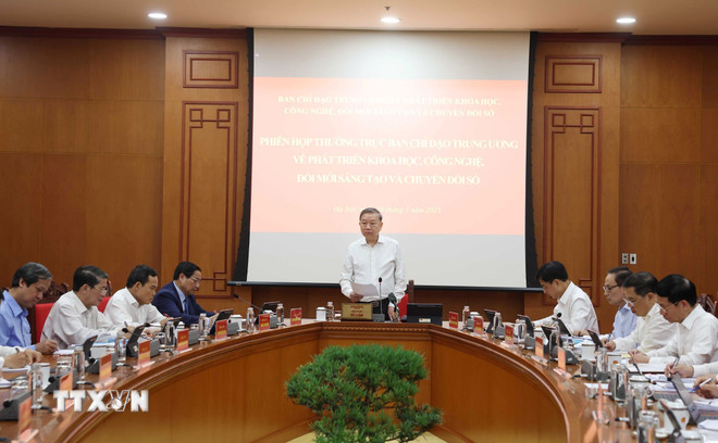 Tổng Bí thư Tô Lâm phát biểu. (Ảnh: Thống Nhất/TTXVN) ttxvn-tong-bi-thu-chu-tri-hop-thuong-truc-ban-chi-dao-trung-uong-ve-phat-trien-khoa-hoc-cong-nghe-29-2.jpg