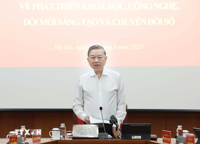 Tổng Bí thư Tô Lâm phát biểu. (Ảnh: Thống Nhất/TTXVN) ttxvn-tong-bi-thu-chu-tri-hop-thuong-truc-ban-chi-dao-trung-uong-ve-phat-trien-khoa-hoc-cong-nghe-29-1.jpg