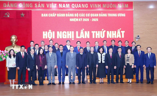 Ban Chấp hành Đảng bộ các cơ quan Đảng Trung ương nhiệm kỳ 2020-2025. (Ảnh: Phương Hoa/TTXVN)