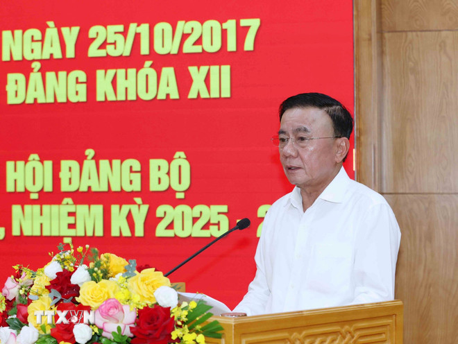 Hình ảnh 2 Đồng chí Trần Cẩm Tú phát biểu chỉ đạo. (Ảnh: Phương Hoa/TTXVN)