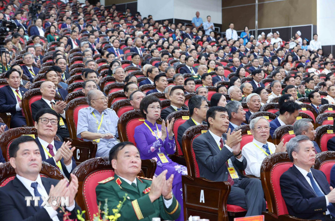 Delegates attending the Congress. (Photo: Phuong Hoa/VNA) ttxvn-dai-hoi-dai-bieu-dang-bo-tinh-hung-yen-lan-thu-i-nhiem-ky-2025-2030-03-7.jpg