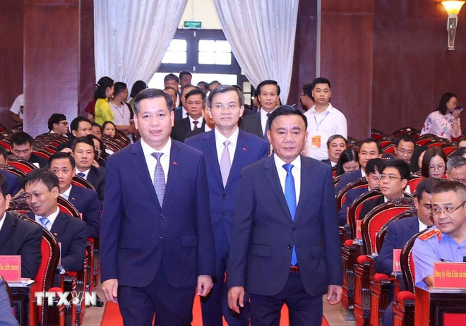 Đồng chí Trần Cẩm Tú, Ủy viên Bộ Chính trị, Thường trực Ban Bí thư, Bí thư Đảng uỷ các cơ quan Đảng Trung ương đến Đại hội. (Ảnh: Văn Điệp/TTXVN)