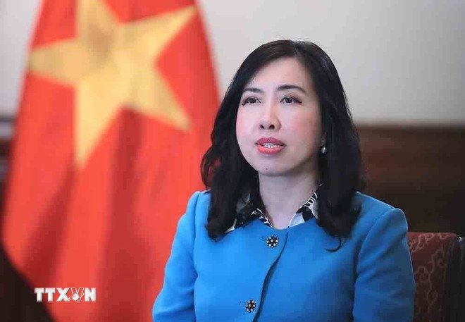 Stellvertretende Außenministerin Le Thi Thu Hang. (Foto: An Dang/VNA) ttxvn-thu-truong-ngoai-giao-le-thi-thu-hang-1109.jpg