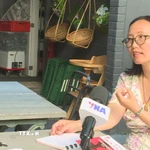 Bà Quỳnh Iris de Prelle trả lời phỏng vấn phóng viên TTXVN tại Brussels. (Ảnh : Duy Tùng/TTXVN)