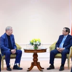 Thủ tướng Phạm Minh Chính tiếp ông Vladimir Yevtushenkov - Nhà sáng lập Công ty Cổ phần đại chúng AFK Sistema, Nga. (Ảnh: Dương Giang/TTXVN)