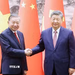 Tổng Bí thư, Chủ tịch nước Tô Lâm và Tổng Bí thư, Chủ tịch nước Tập Cận Bình tại cuộc chứng kiến Lễ ký các văn kiện hợp tác giữa hai nước. (Ảnh: Thống Nhất/TTXVN)