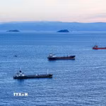 Tàu thuyền di chuyển trên Biển Marmara, ngoài khơi Istanbul, Thổ Nhĩ Kỳ. (Ảnh: THX/TTXVN)