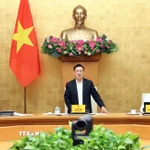 Phó Thủ tướng Hồ Đức Phớc, Trưởng Ban Chỉ đạo Phòng chống rửa tiền quốc gia phát biểu. (Ảnh: An Đăng/TTXVN)