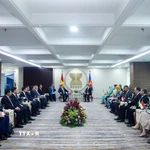 Tổng Bí thư Tô Lâm gặp Tổng Thư ký ASEAN ASEAN Kao Kim Hourn và Ủy ban đại diện thường trực bên cạnh ASEAN (CPR). (Ảnh: Thống Nhất/TTXVN)
